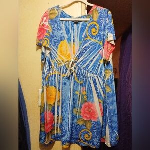 Funky floral mini dress XL